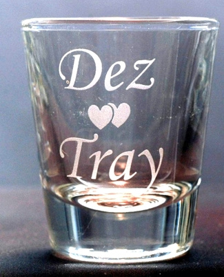 Romance Design customized Shot Glass Engraved